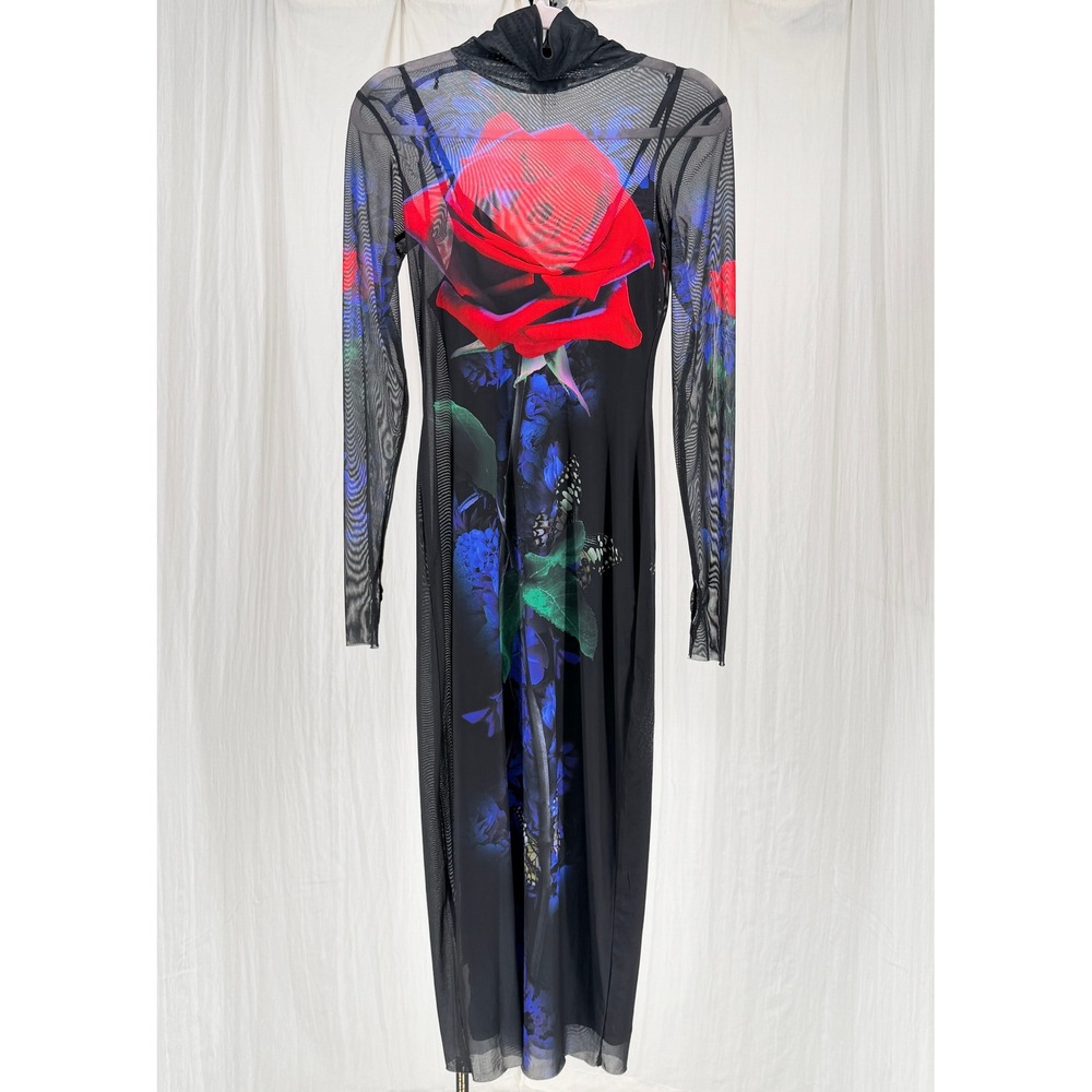 AFRM Shailene Mock Neck Mido Dress Small NWOT